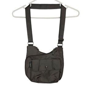Baggallini Gray Nylon Crossbody Zip Travel Purse‎ Woman Cross Over Lightweight